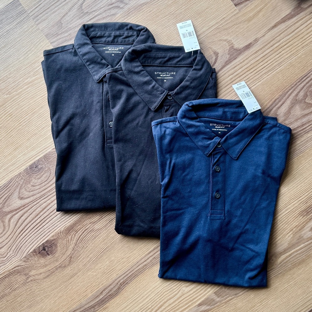 Structure Polo Shirt Lot of 3!!! 100%cotton
